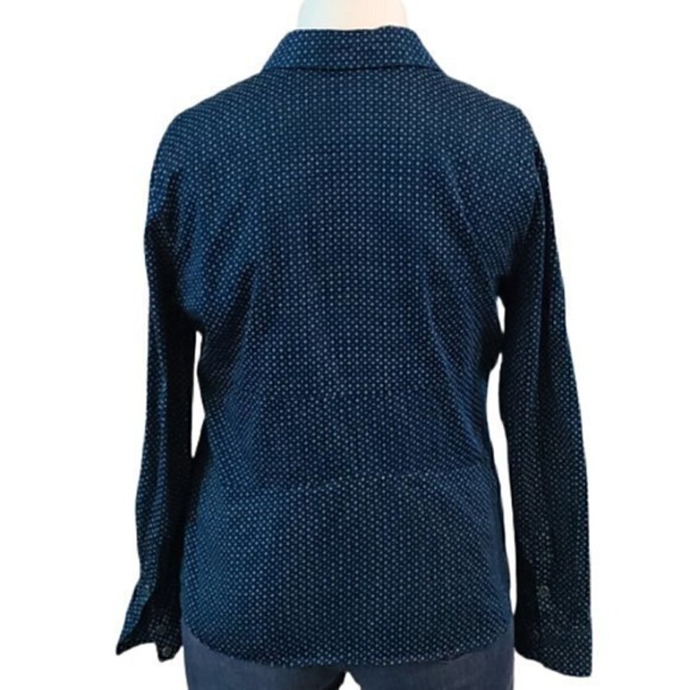 [New York & Co] Blue Circle Button Down Shirt - Picture 4 of 6